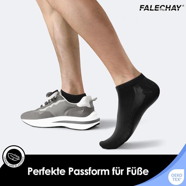 Detalle de Falechay Sneaker Socken (10 Paar) – kurze, atmungsaktive Baumwoll-Sportsocken für Herren & Damen, Unisex