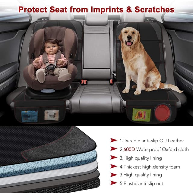 Thumbnail 2 de Beicarin Car Seat Protector 2-pack for kids