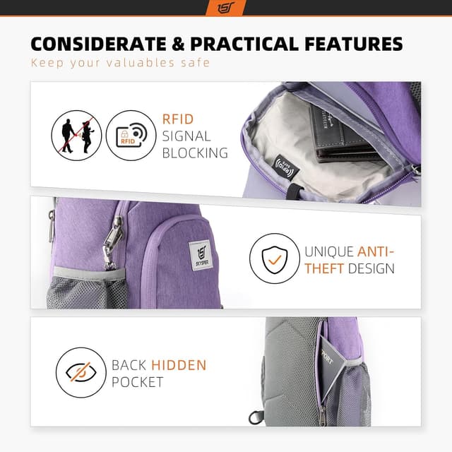 Detalle de RFID Sling Bag Crossbody with 7L capacity