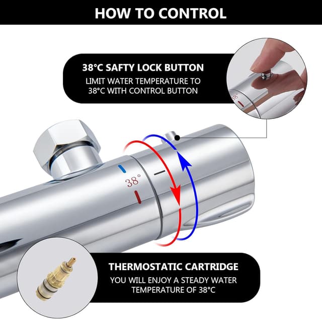 Thumbnail 2 de kelleria Duschsystem mit Thermostat Chrom 38°C