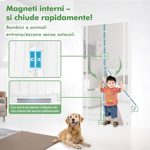 Thumbnail 4 de Sekey 160x230cm Zanzariera Magnetica per Porte