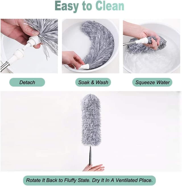 Detalle de Vicloon Extendable Microfibre Duster (100 inch telescopic pole with bendable head)