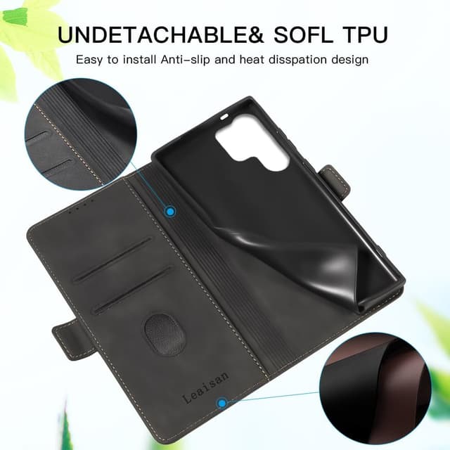 Thumbnail 6 de Leaisan Galaxy S23 Ultra Handyhülle aus Leder