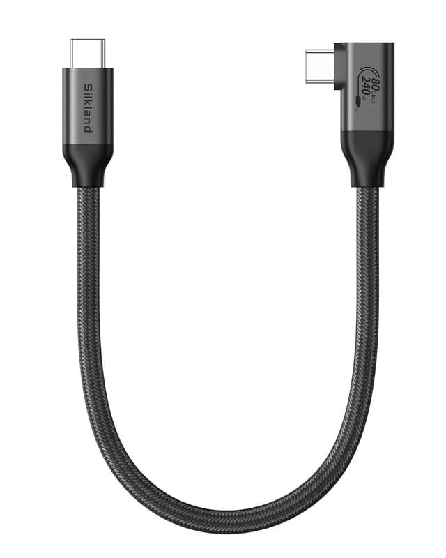 Detalle de Silkland USB4 Version 2.0 Datenkabel (80 Gbps) mit 90-Grad-Stecker, bis 240 W PD3.1