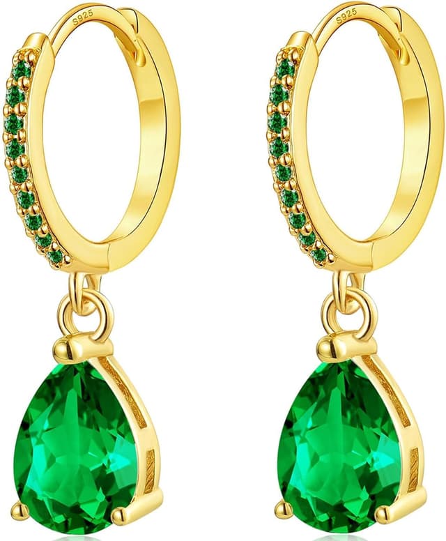 Thumbnail 6 de MASOP Ohrringe aus Silber 925 mit Hänger – Creolen mit Zirkonia in Tropfenform (nickelfrei)