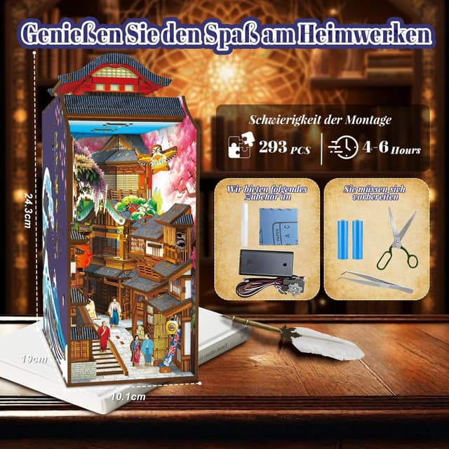 Detalle de Book Nook Japan Sakura Straße – 293 Teile