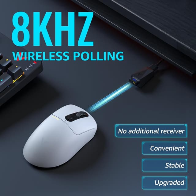 Detalle de Rapoo VT3PRO MAX wireless gaming mouse with PAW 3950, 8K polling and 1+8 programmable buttons