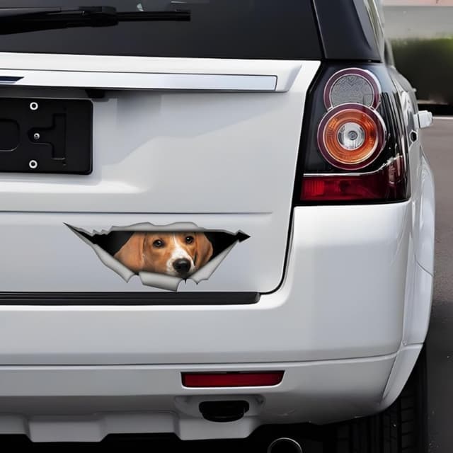 Detalle 1 de TIZIKJ Beagle Hund Aufkleber 15 cm