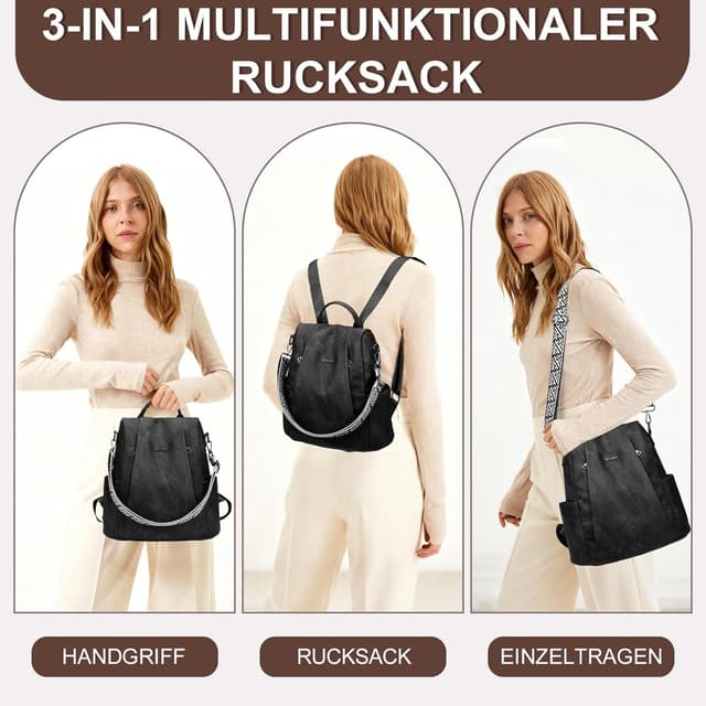 Detalle 2 de Eshow Damen Cityrucksack 13,4 Zoll Anti-Diebstahl