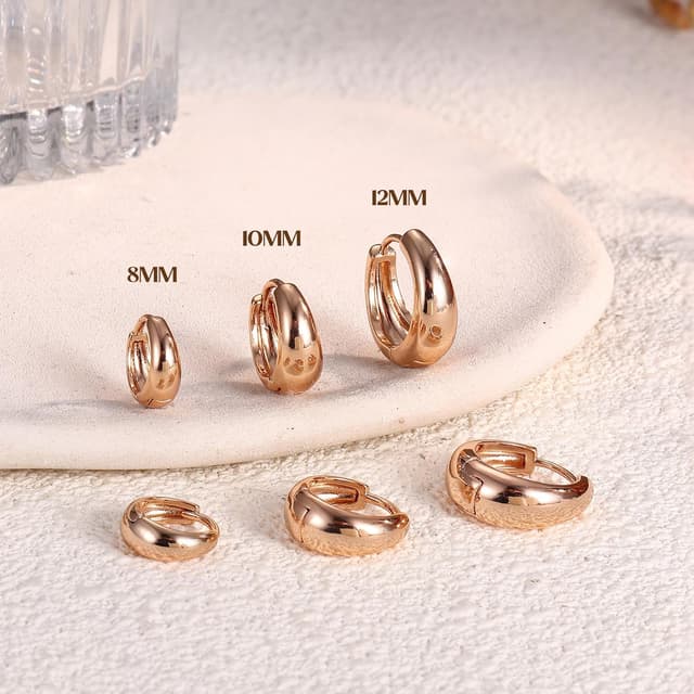 Thumbnail 6 de Chriscoco 3 Paare Creolen Gold/Silber für Damen – hypoallergen, leicht & mit flexibler Schließe