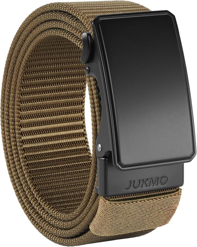 Detalle de JUKMO Automatik Gürtel Herren mit Nylonband und 3,8 cm Ratschen-Schließe