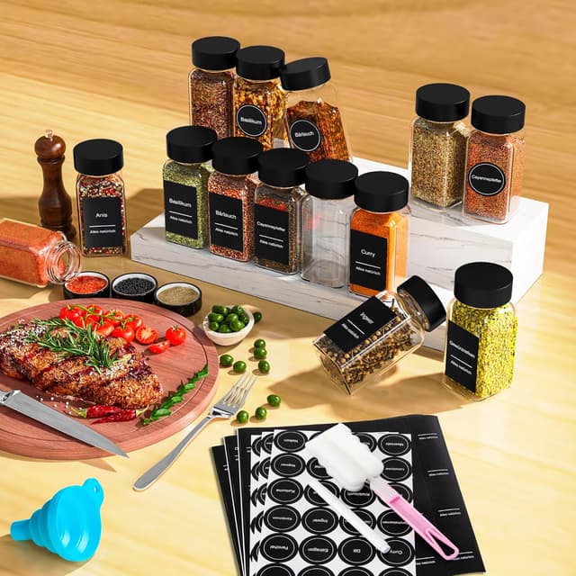 Detalle 2 de DIFULI Gewürzgläser Set mit 24 Gläsern