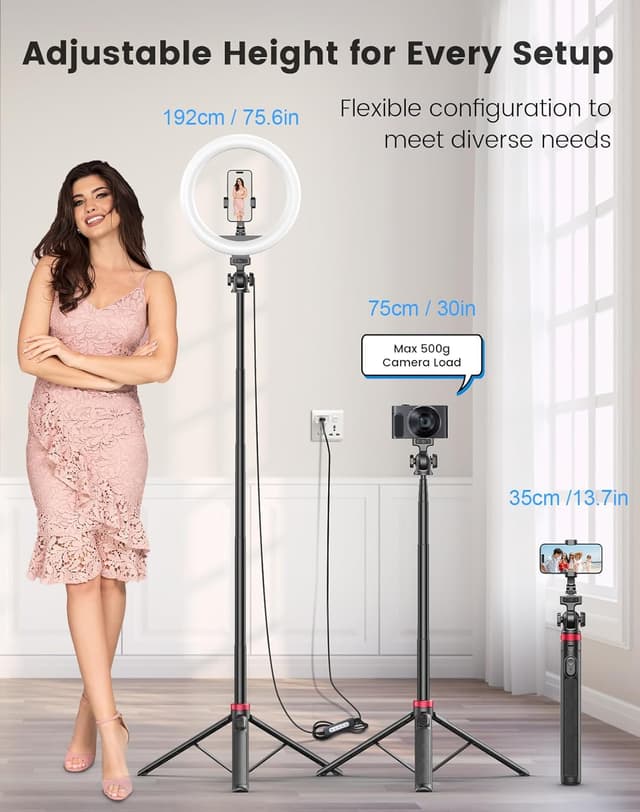 Thumbnail 6 de 10-inch Ring Light with 75.6in Tripod