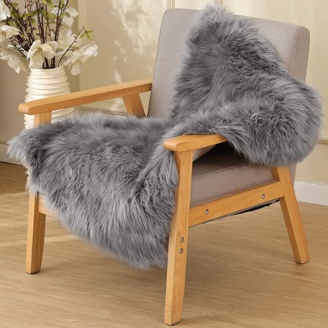 Detalle de ORINOVA Tapis gris en fausse fourrure 60x90 cm (shaggy doux) pour chambre