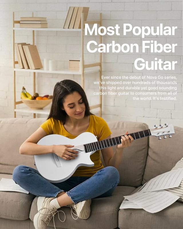 Thumbnail 6 de Enya NOVA GO SP1 Carbon Fiber Travel Guitar (35") with Smart AcousticPlus, Built-in Effects, USB Recording & Bluetooth Speaker