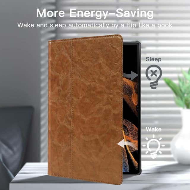 Thumbnail 6 de NANRUIL Lederhülle für Samsung Galaxy Tab S6 Lite 10,4" (2020/2022/2024) – mit S‑Pen-Halter & Auto Wake/Sleep, Khaki