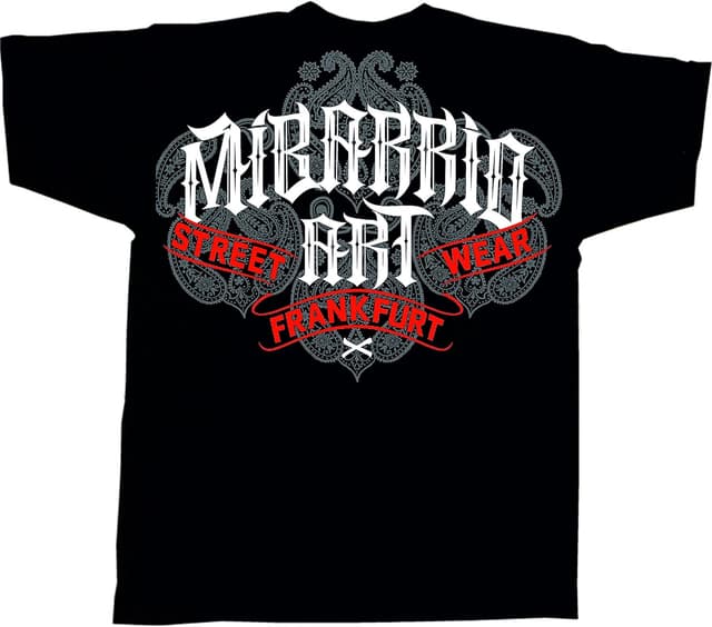 Detalle 2 de Mi Barrio Art Big Skull Frankfurt T-Shirt schwarz (100% Baumwolle) – Größen S bis 3XL