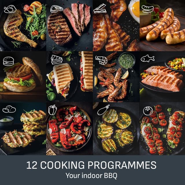 Detalle 2 de Tefal OptiGrill Elite GC750D40 stainless steel with 12 cooking programmes and removable non-stick plates