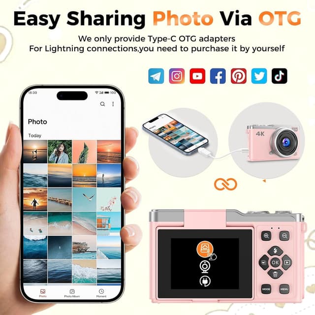 Detalle 2 de MaxMango 64MP Autofocus Vlogging Camera