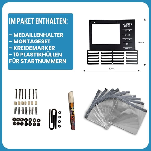 Thumbnail 6 de RUNGIFT Triathlon Medaillenhalter 50+ Medaillen