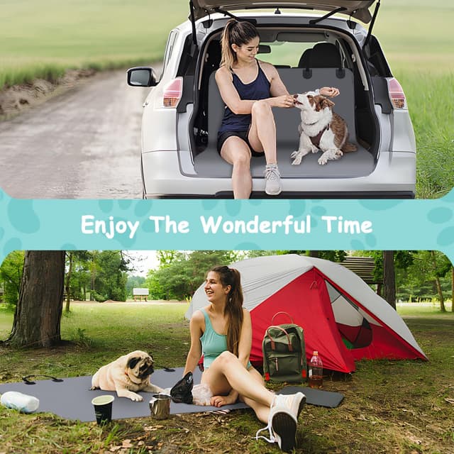 Thumbnail 6 de Nobleza Autoschondecken für Hunde – wasserdichte, rutschfeste Rücksitz-Sitzabdeckung (Universal, 140 × 110 cm), Grau