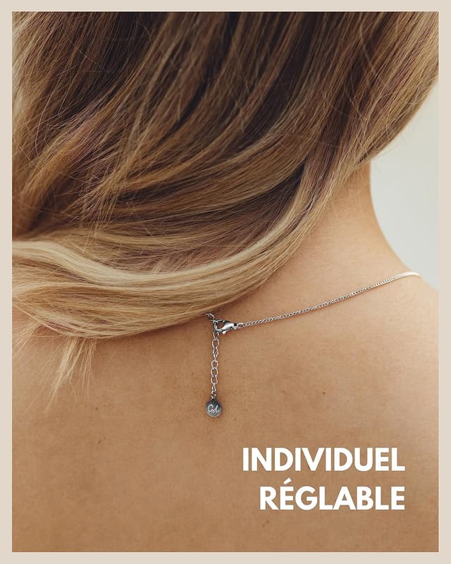 Detalle de Collier à pendentifs initiales argenté GD GOOD.designs EST. 2015 (chaîne en acier inoxydable)