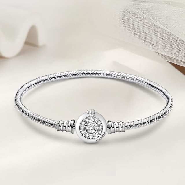 Detalle de Ruaidhra Sterling Silber 925 Charm-Armband für Damen mit Kronenverschluss