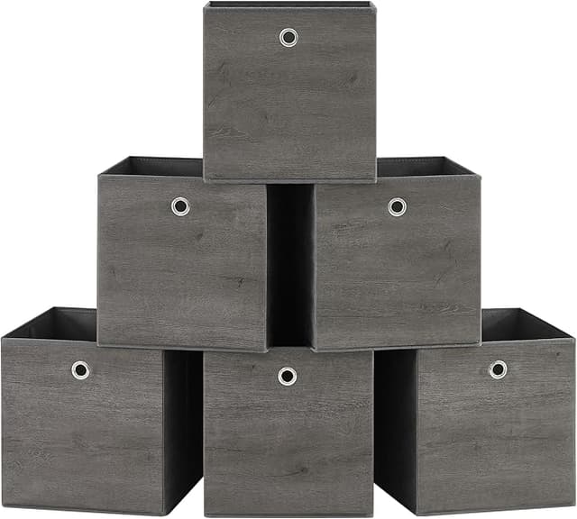 Detalle de SONGMICS Juego de 6 Cajas de Tela Oxford, 30x30x30 cm