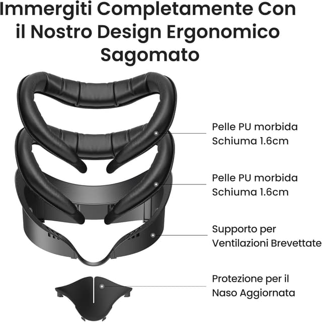 Detalle de KIWI design V3 interfaccia facciale con 2 pad per Meta/Oculus Quest 3 (non per Quest 3S)