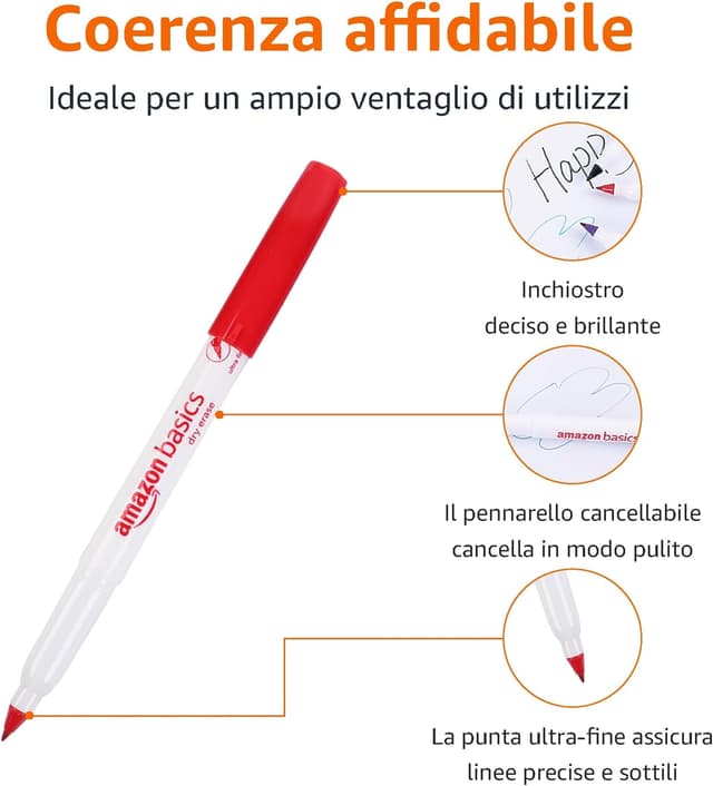 Detalle de Amazon Basics Pennarelli lavagna 12 pezzi 🖊