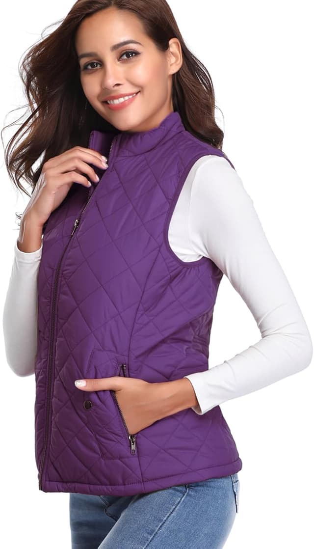 Detalle 2 de Fuinloth Quilted Women’s Puffer Vest, Lightweight ⛑