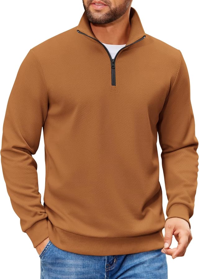 Thumbnail 6 de COOFANDY Mens Quarter Zip Pullover
