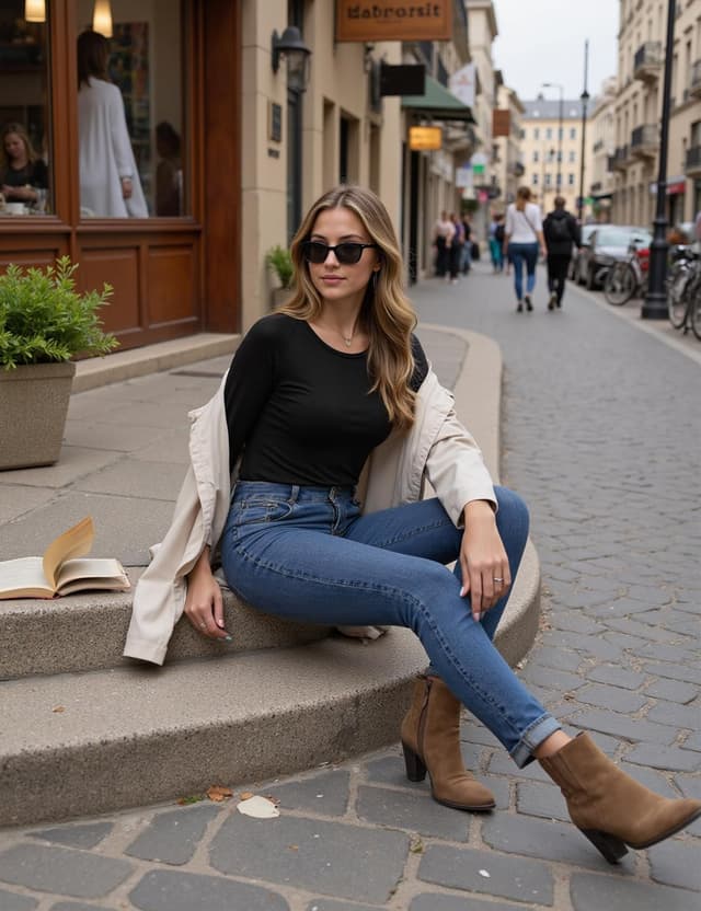 Detalle de Terecey Haut thermique femme en coton (manches longues) à col roulé