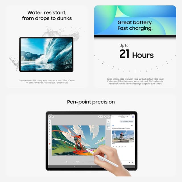 Detalle de Samsung Galaxy Tab S10 FE+ 13.1” 128GB WiFi Android Tablet with S Pen (Exynos 1580, IP68, 90Hz)