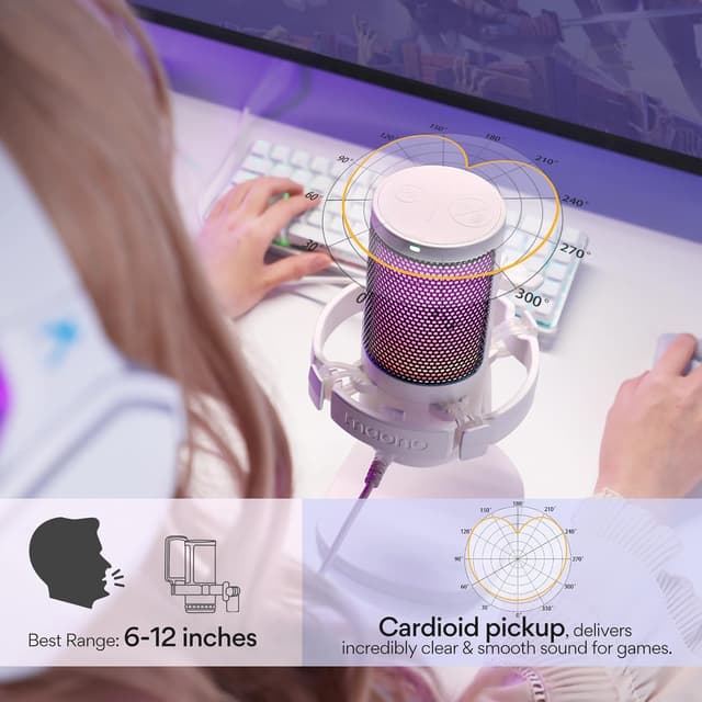 Thumbnail 6 de MAONO Microfono Gaming USB con Iluminación RGB y Cancelación de Ruido 🎙