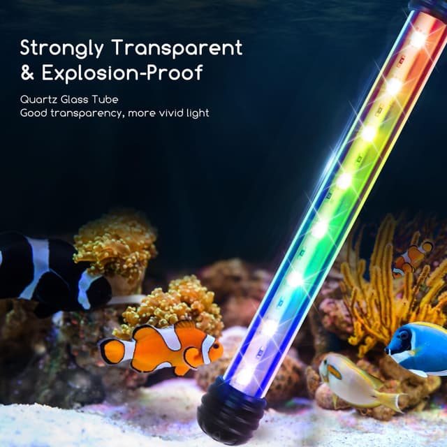 Detalle 2 de Nobleza LED luce per acquario RGB da 30 cm con telecomando (IP67) e dimmer