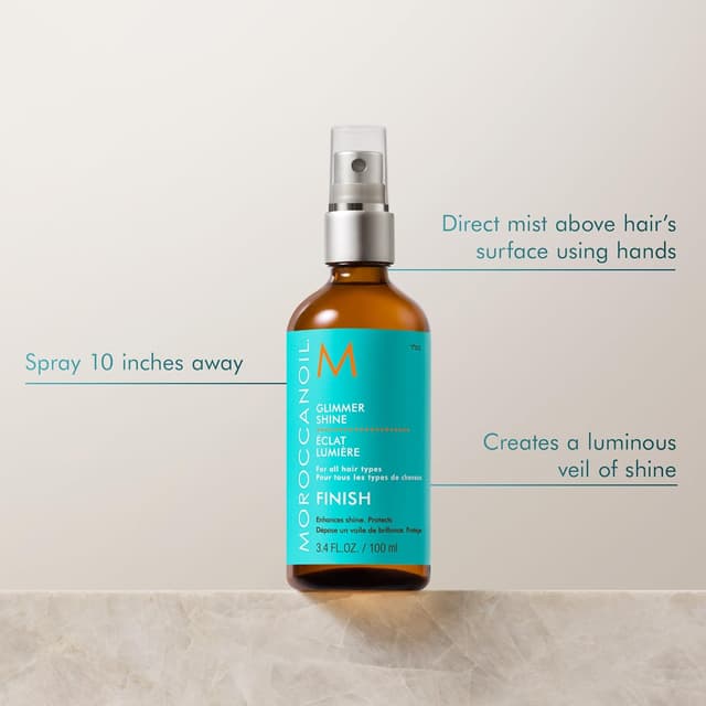 Detalle de Moroccanoil Éclat Lumière – spray de finition illuminant à l’huile d’argan