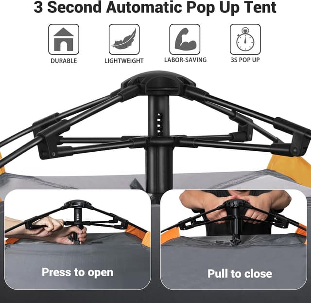 Detalle de Cflity Camping-Zelt für 3 Personen, 4 Jahreszeiten