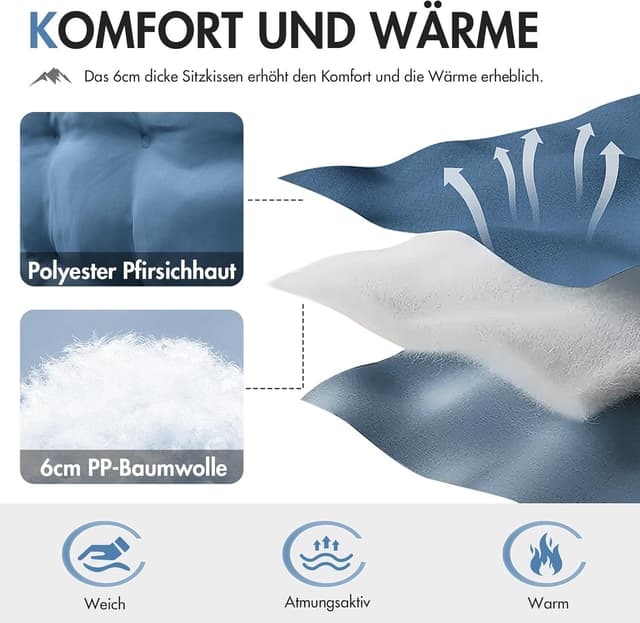 Detalle de Portal faltbarer Campingsofa für 2 Personen mit hoher Rückenlehne (bis 272 kg) inkl. Lagerungstasche