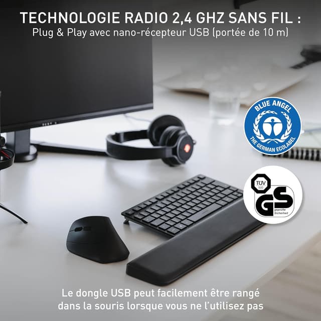 Thumbnail 6 de Cherry MW 4500 Left, souris ergonomique 2,4 GHz