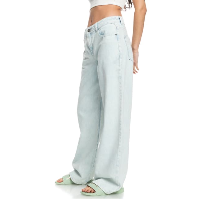 Detalle 2 de Roxy vaquero baggy de mujer Chillin Way con lavado de algodón