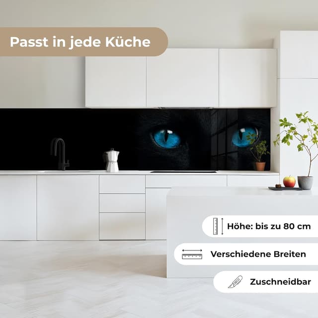 Detalle 2 de KitchenYeah Rückwand Küche 80x500 cm – selbstklebender Rückwandschutz mit Glasoptik-Design