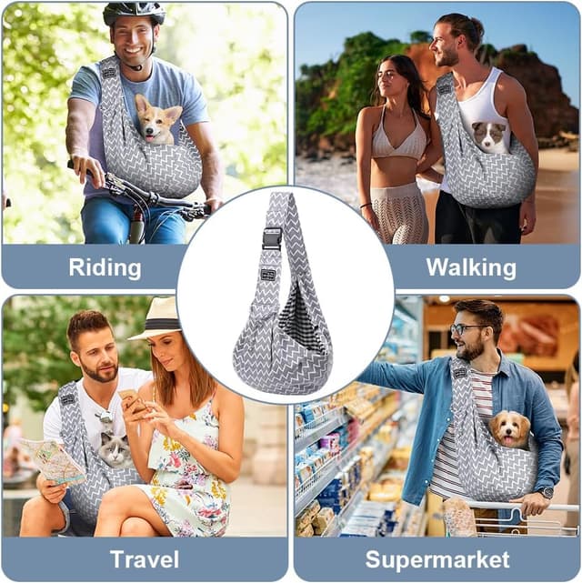 Detalle de Adiwo Hundetragetasche Welpen – wendbare Transporttasche für kleine Hunde bis 7,5 kg mit verstellbaren Schultergurten