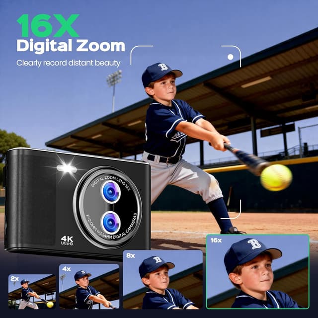 Detalle de Digital Camera 48MP Compact 32GB 4K LCD