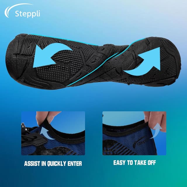 Detalle 2 de Steppli Water Shoes Beach Barefoot Swim Aqua Shoes for Men & Women