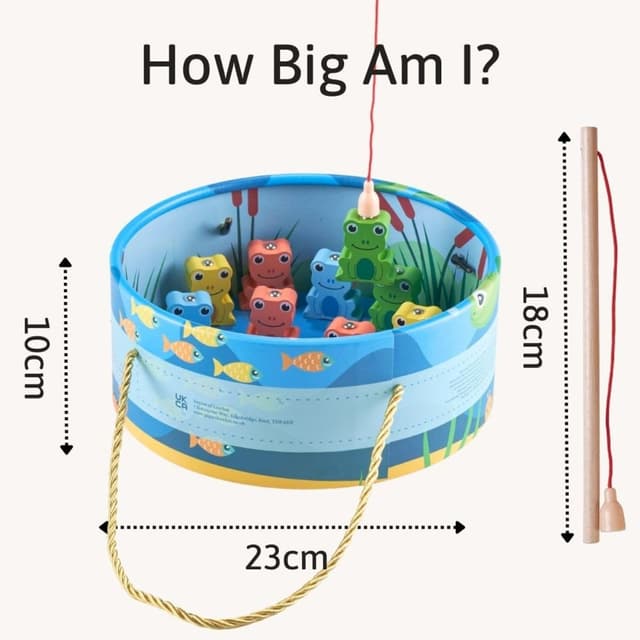 Detalle 2 de Jaques of London Hook the Frog magnetic fishing game with number cards for kids (2 years+)