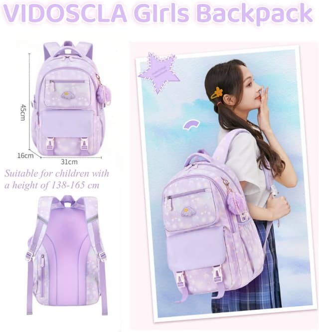 Detalle de VIDOSCLA Kawaii school bag 34 x 20 x 47 cm