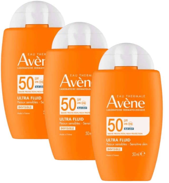 Imagen de Avène Ultra Fluid Invisible SPF50 - Protección Solar 3x50 ml ☀ en OfertitasTOP