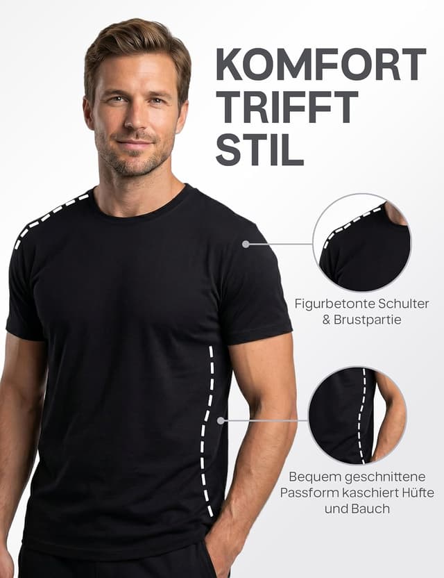 Detalle 2 de Lower East Basic Rundhals T-Shirts 3er Pack