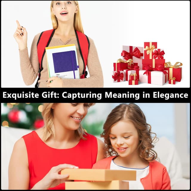 Detalle 1 de A5 Hardback Thick Journal Notebook (Purple) – 320 Lined Pages, 100gsm Paper, Elastic Closure